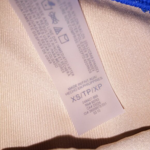 Victoria Secret Swim Bikini Bottom XS Solid Blue Foldover Waist Color Code 868 - Picture 5 of 8